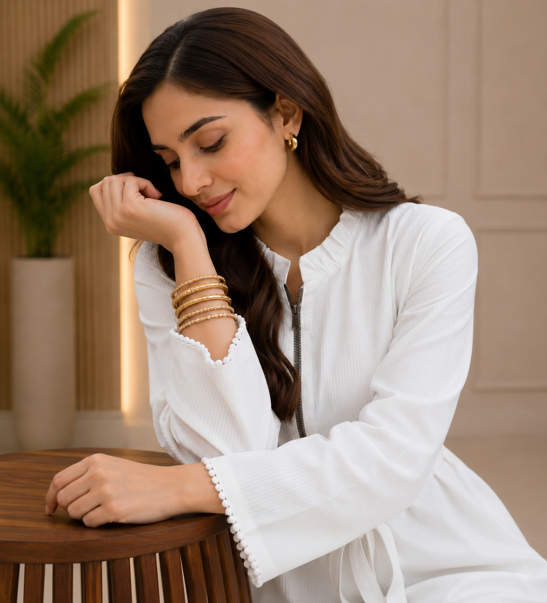 Classic White Zip-Up Dress